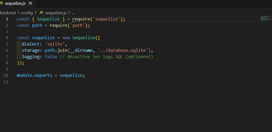Modélisation Sequelize