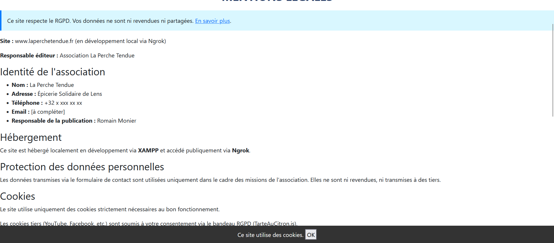 Mentions légales et RGPD